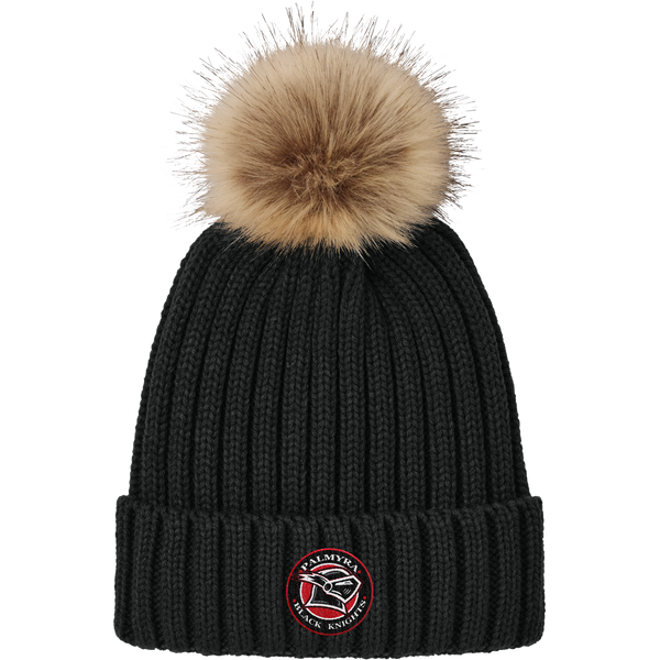 Palmyra Black Knights Faux Fur Pom Beanie