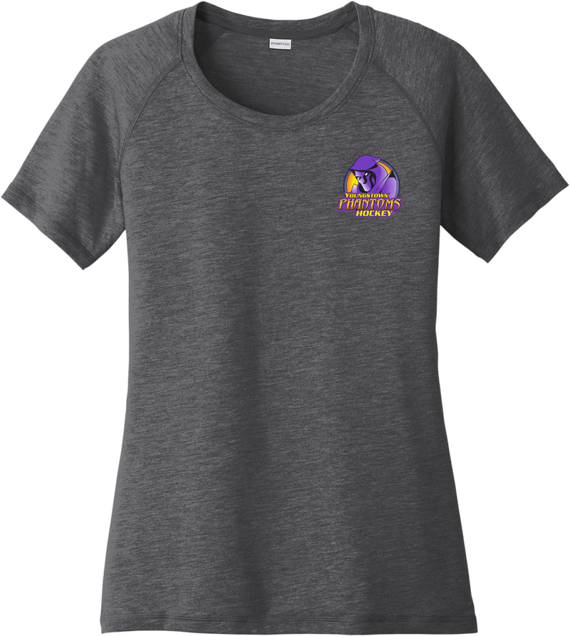 Youngstown Phantoms Ladies PosiCharge Tri-Blend Wicking Scoop Neck Raglan Tee