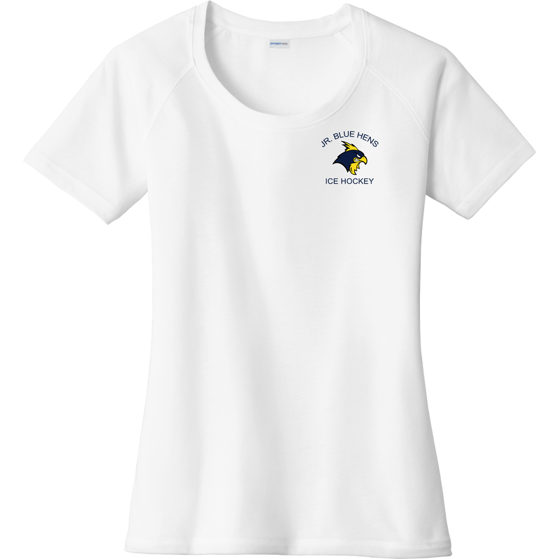 Delaware Jr. Blue Hens Ladies PosiCharge Tri-Blend Wicking Scoop Neck Raglan Tee