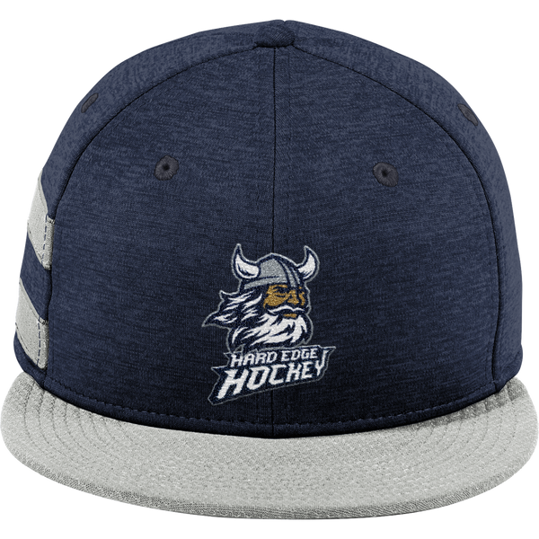 Hard Edge Hockey New Era Shadow Heather Striped Flat Bill Snapback Cap