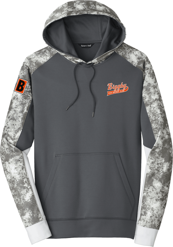 Biggby Coffee AAA Sport-Wick Mineral Freeze Fleece Colorblock Hooded Pullover